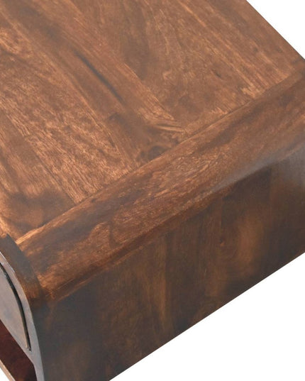 18" Brown Solid Wood One Drawer Floating Nightstand