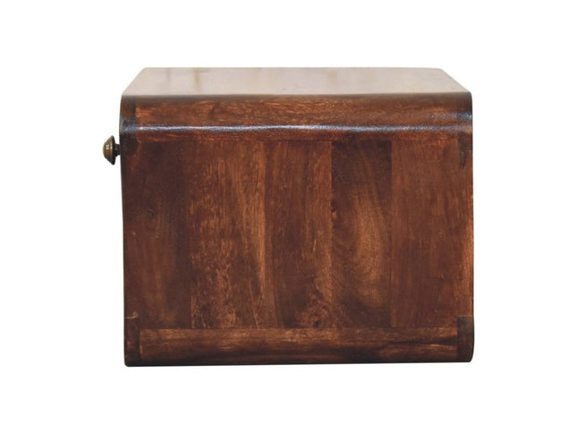 18" Brown Solid Wood One Drawer Floating Nightstand