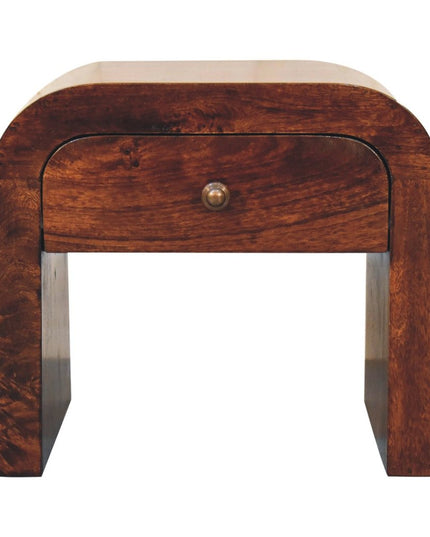 16" Walnut Solid Wood One Drawer Nightstand