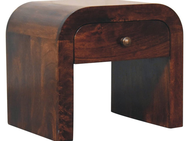 16" Walnut Solid Wood One Drawer Nightstand