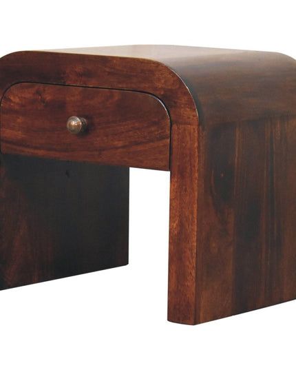 16" Walnut Solid Wood One Drawer Nightstand