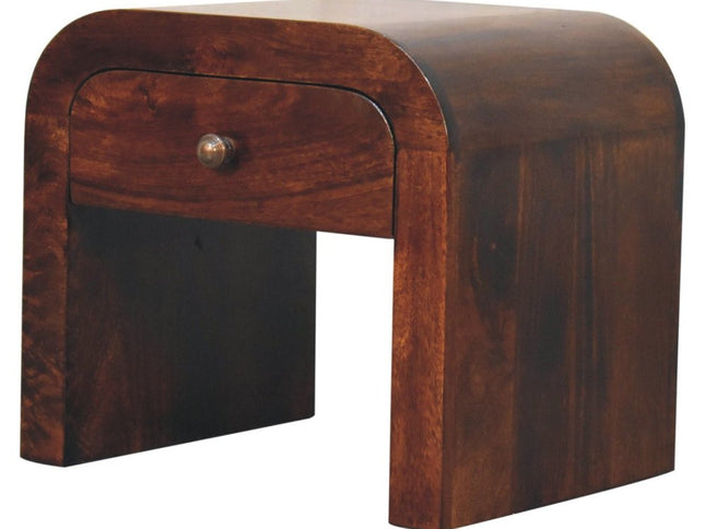 16" Walnut Solid Wood One Drawer Nightstand