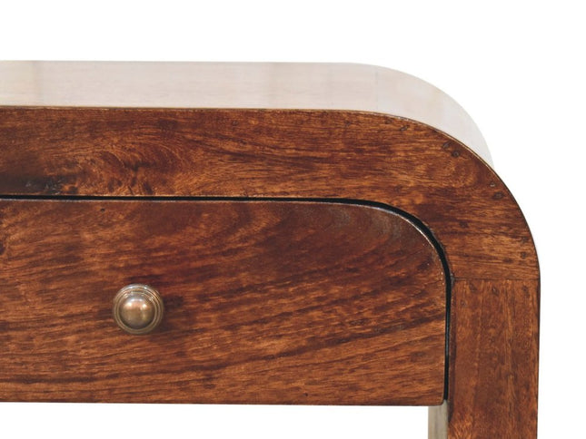 16" Walnut Solid Wood One Drawer Nightstand