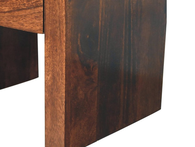 16" Walnut Solid Wood One Drawer Nightstand
