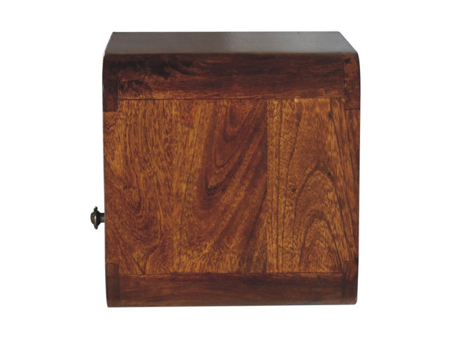 12" Brown Solid Wood Square One Drawer Floating Nightstand