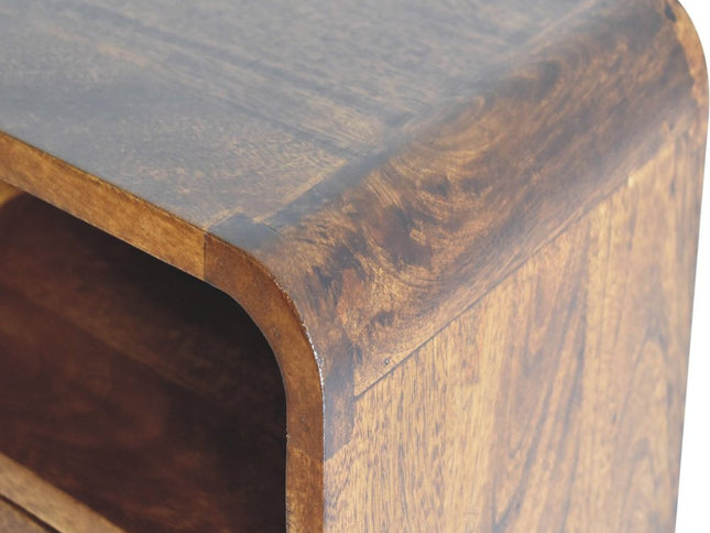 12" Brown Solid Wood Square One Drawer Floating Nightstand