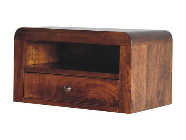 18" Chestnut Solid Wood One Drawer Floating Nightstand