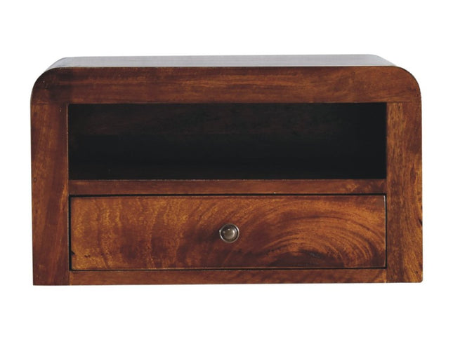 18" Chestnut Solid Wood One Drawer Floating Nightstand