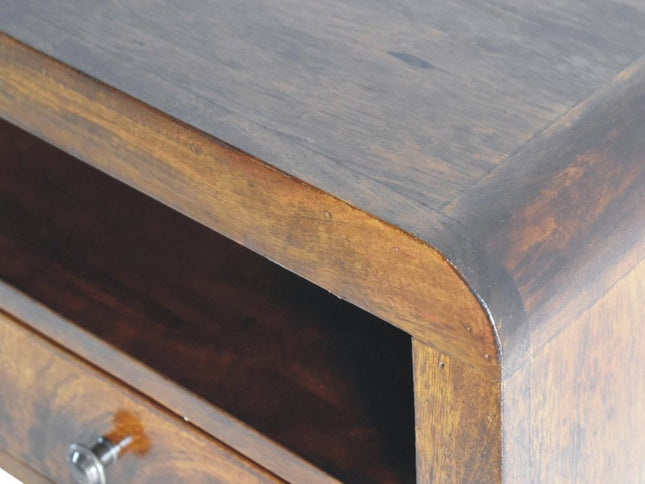 18" Chestnut Solid Wood One Drawer Floating Nightstand