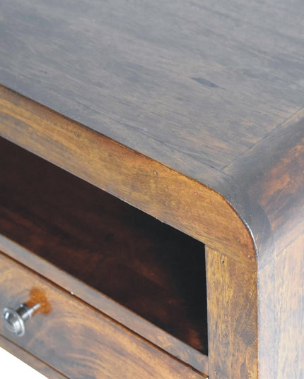 18" Chestnut Solid Wood One Drawer Floating Nightstand