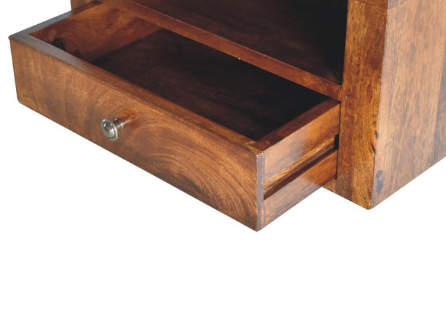 18" Chestnut Solid Wood One Drawer Floating Nightstand