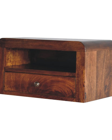 18" Chestnut Solid Wood One Drawer Floating Nightstand