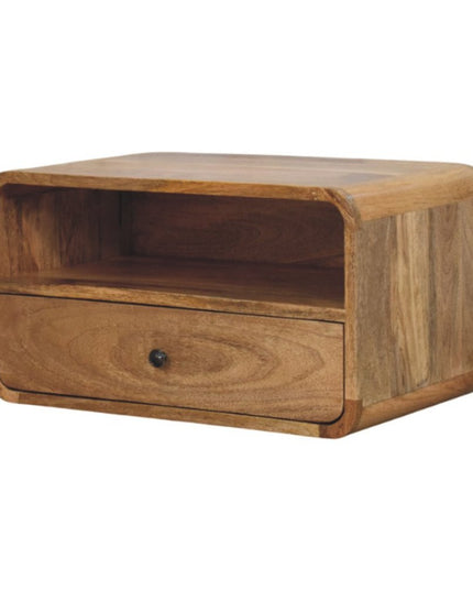 22" Oak Solid Wood One Drawer Floating Nightstand