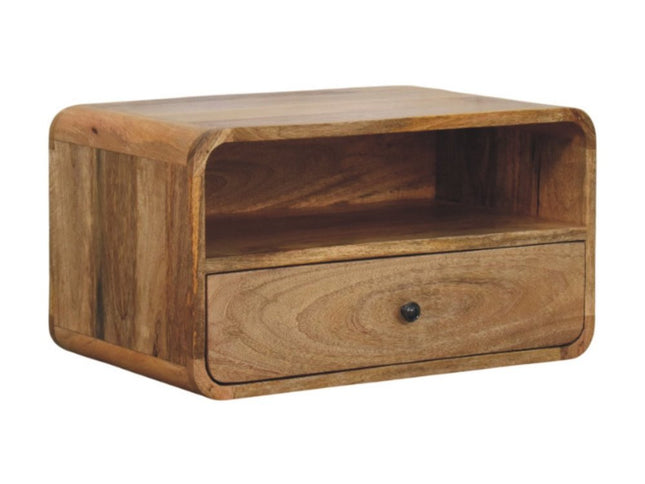 22" Oak Solid Wood One Drawer Floating Nightstand