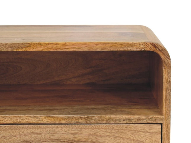 22" Oak Solid Wood One Drawer Floating Nightstand