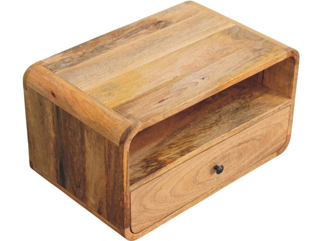 22" Oak Solid Wood One Drawer Floating Nightstand