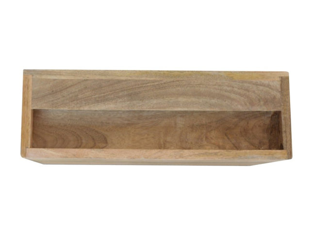 18" Brown Solid Wood Carved Geometric One Drawer Floating Nightstand