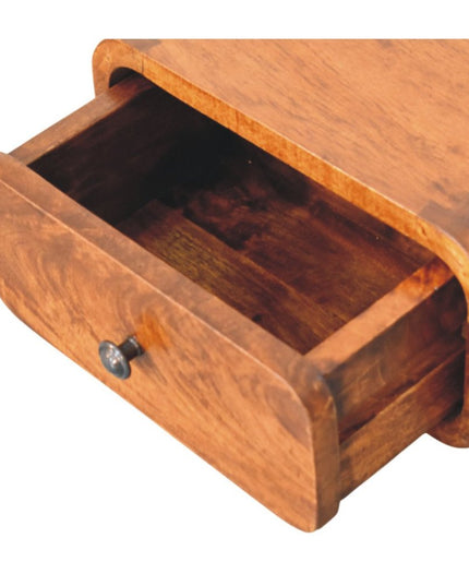 12" Chestnut Solid Wood One Drawer Floating Nightstand