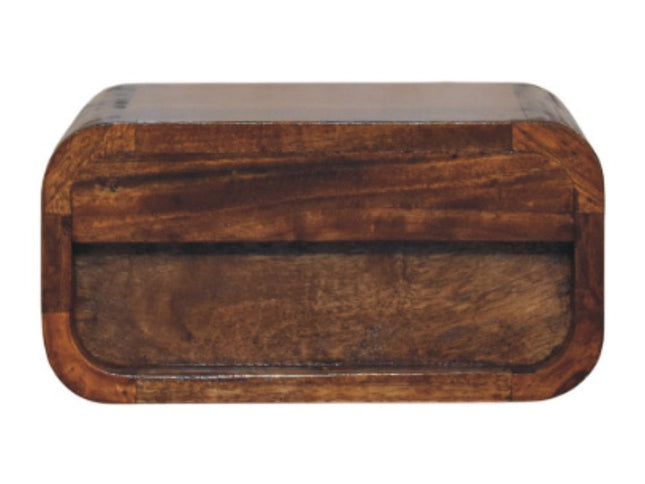 12" Chestnut Solid Wood One Drawer Floating Nightstand