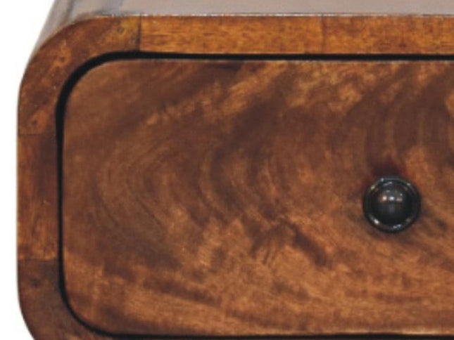 12" Chestnut Solid Wood One Drawer Floating Nightstand