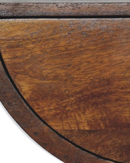 18" Chestnut Solid Wood One Drawer Half Moon Floating Nightstand