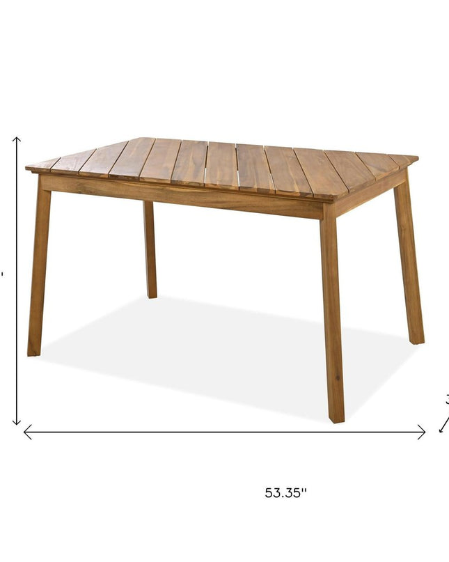 Three Piece Natural Solid Wood Outdoor Patio Set With Table