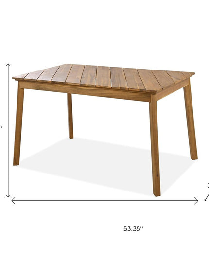 Three Piece Natural Solid Wood Outdoor Patio Set With Table