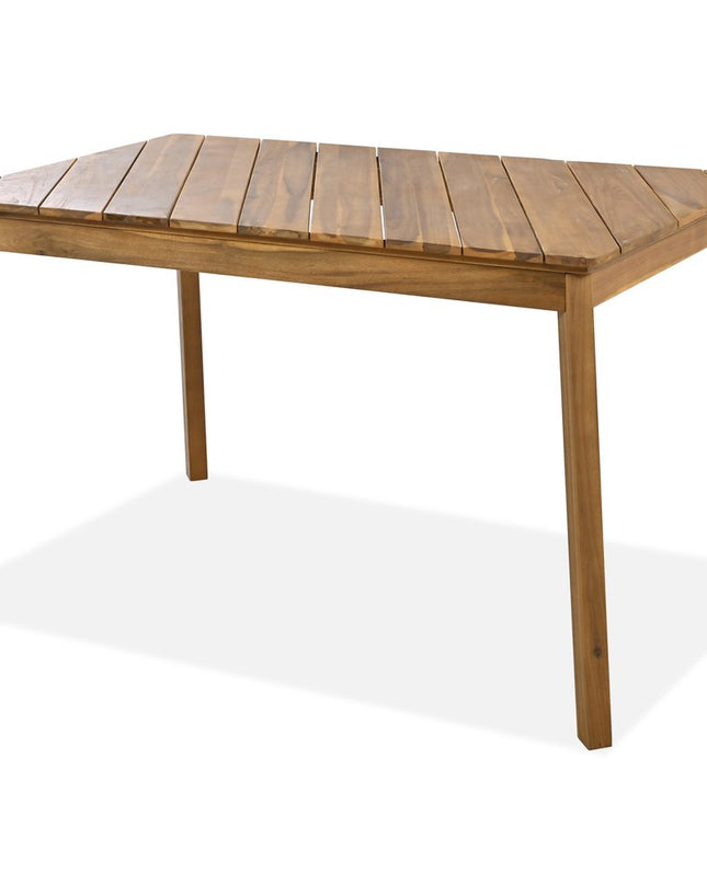 Three Piece Natural Solid Wood Outdoor Patio Set With Table