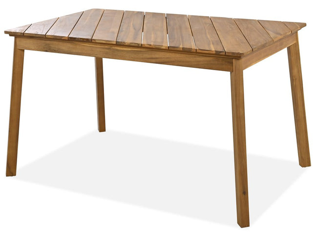 Three Piece Natural Solid Wood Outdoor Patio Set With Table