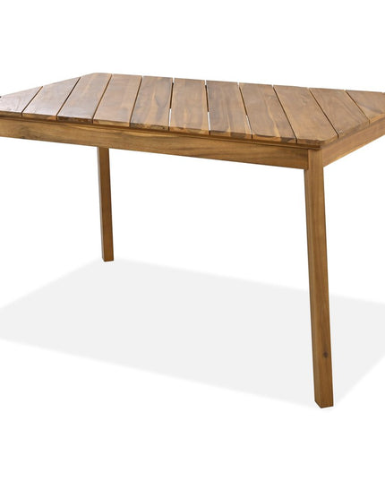 Three Piece Natural Solid Wood Outdoor Patio Set With Table