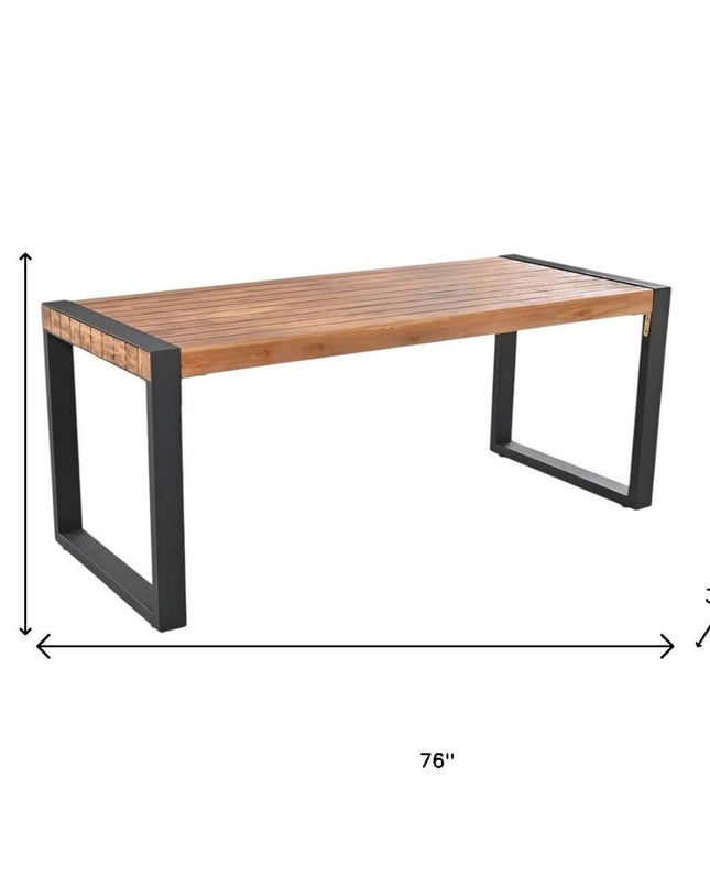 Three Piece Natural Solid Wood Outdoor Patio Set With Table