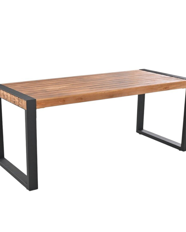 Three Piece Natural Solid Wood Outdoor Patio Set With Table