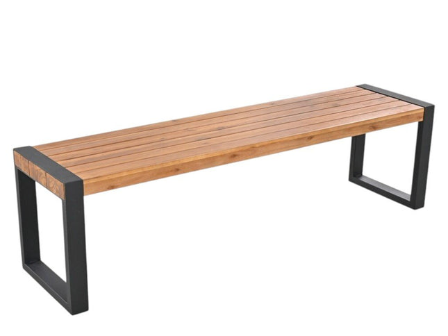 Three Piece Natural Solid Wood Outdoor Patio Set With Table