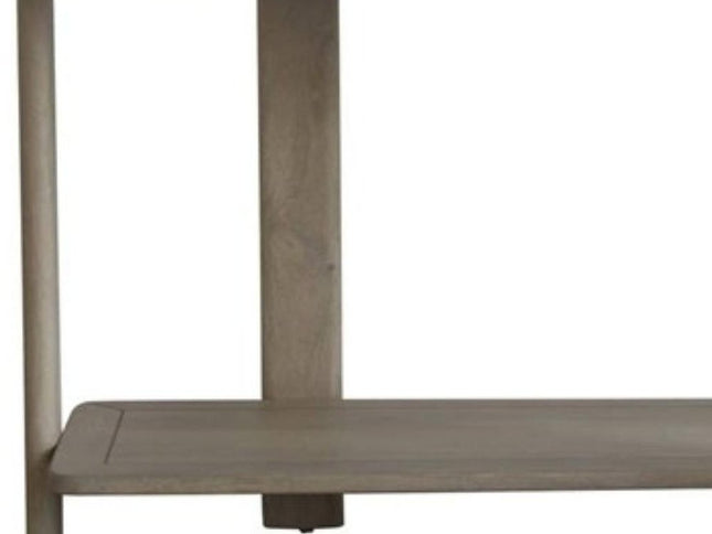 54" Natural Solid Wood Distressed Console Table With Shelf