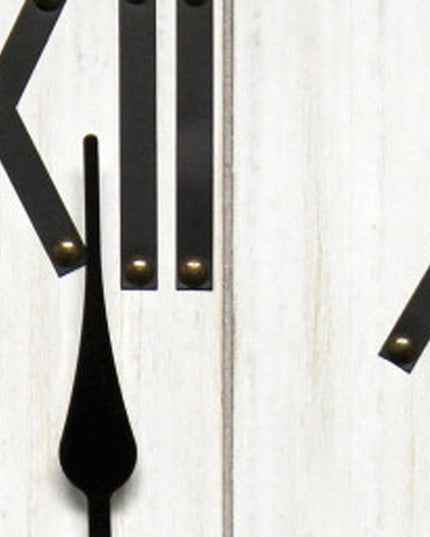 21" Black And White Manufactured Wood Silent Analog Round Wall Clock