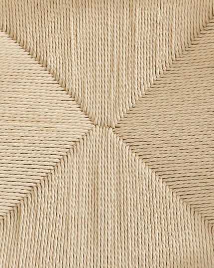 27" Natural Rush and Solid Wood Backless Counter Height Bar Chair