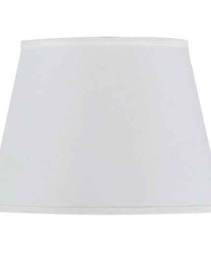 White Faux Silk Plain Drum Lamp Shade