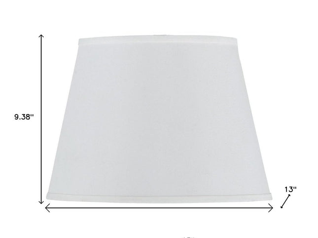 White Faux Silk Plain Drum Lamp Shade