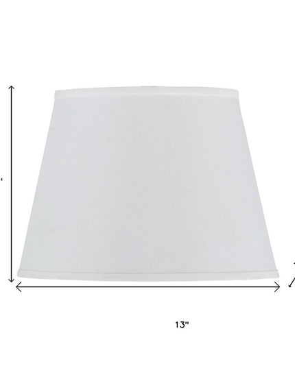 White Faux Silk Plain Drum Lamp Shade