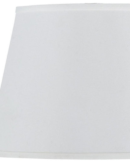 White Faux Silk Plain Drum Lamp Shade