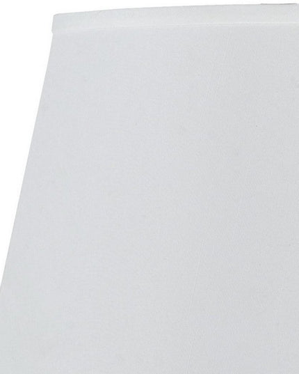 White Faux Silk Plain Drum Lamp Shade