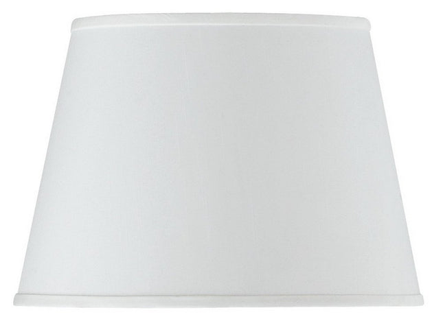 White Faux Silk Plain Drum Lamp Shade
