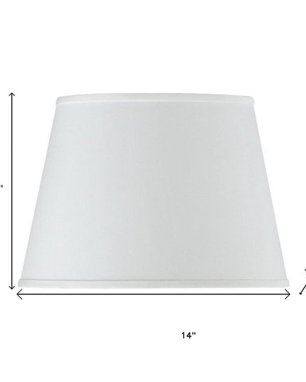 White Faux Silk Plain Drum Lamp Shade