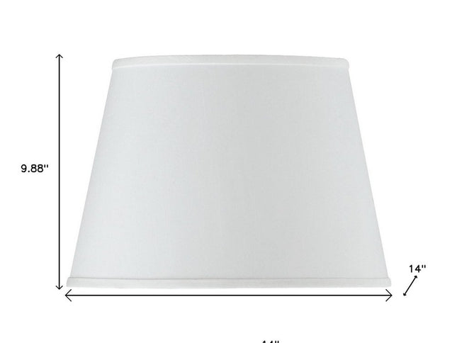 White Faux Silk Plain Drum Lamp Shade