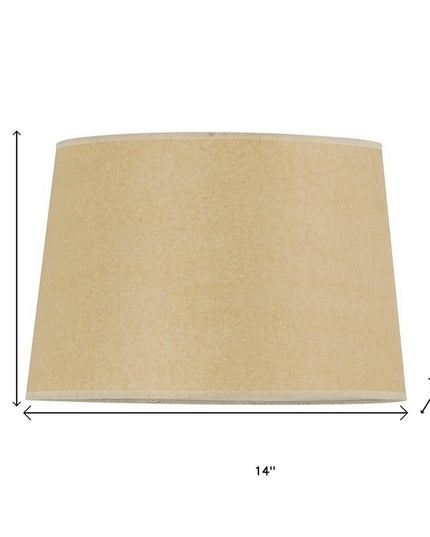 Tan Paper Plain Drum Lamp Shade