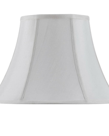 White Linen Piped Bell Lamp Shade