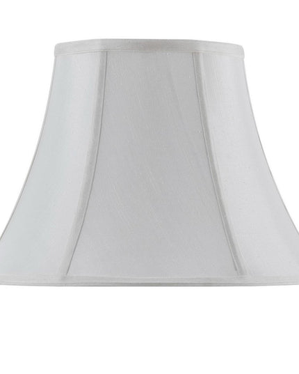 White Linen Piped Bell Lamp Shade