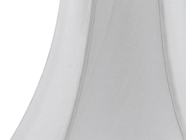 White Linen Piped Bell Lamp Shade