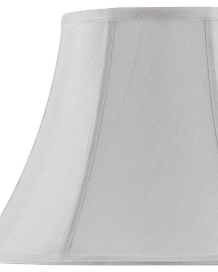 White Linen Piped Bell Lamp Shade