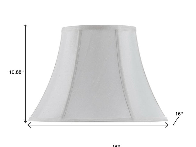 White Linen Piped Bell Lamp Shade